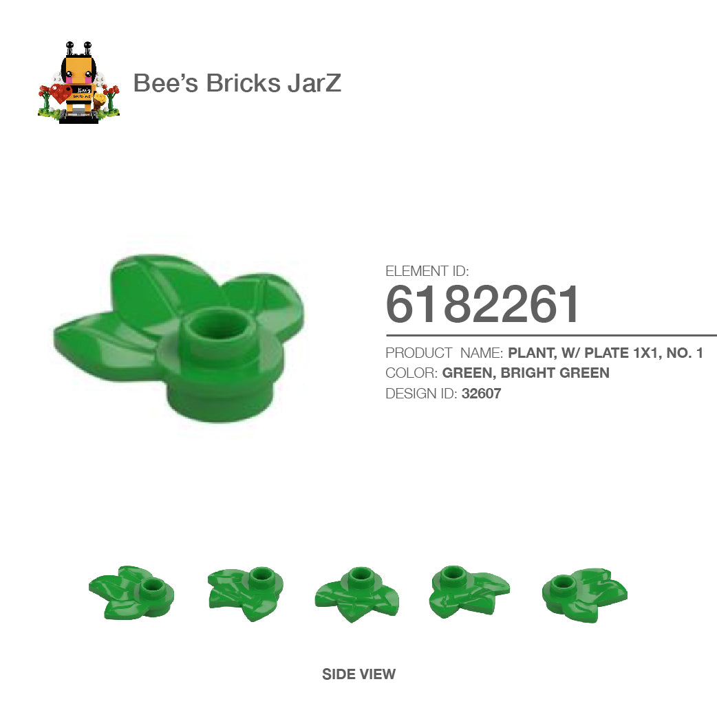 6182261-PLANT, W/ PLATE 1X1, NO. 1-Bright Green – Bee's Bricks JarZ