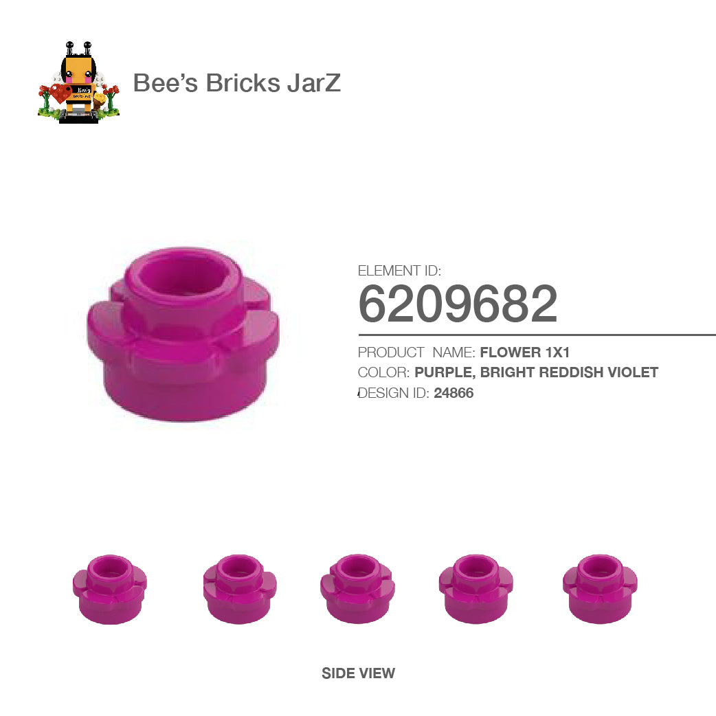 6209682-FLOWER 1X1-Bright Reddish Violet – Bee's Bricks JarZ
