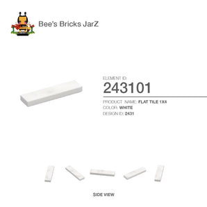 243101-FLAT TILE 1X4-White