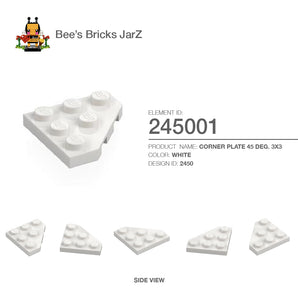 245001-CORNER PLATE 45 DEG. 3X3-White