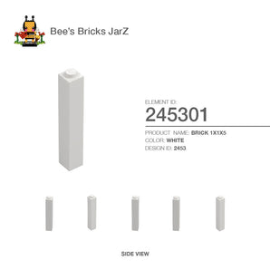 245301-BRICK 1X1X5-White