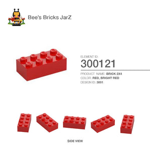 300121-BRICK 2X4-Bright Red