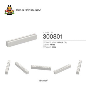 300801-BRICK 1X8-White