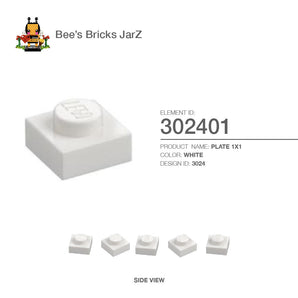 302401-PLATE 1X1-White