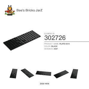 302726-PLATE 6X16-Black
