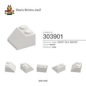 303901-ROOF TILE 2X2/45°-White