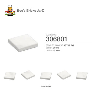 306801-FLAT TILE 2X2-White