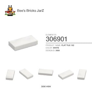 306901-FLAT TILE 1X2-White