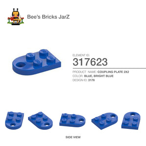 317623-COUPLING PLATE 2X2-Bright Blue