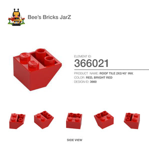 366021-ROOF TILE 2X2/45° INV.-Bright Red