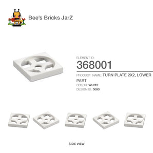 368001-TURN PLATE 2X2, LOWER PART-White