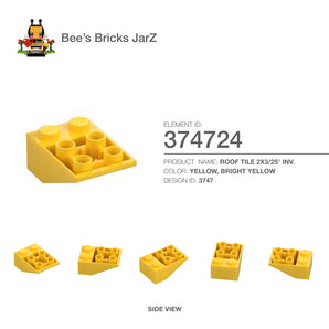 374724-ROOF TILE 2X3/25° INV.-Bright Yellow