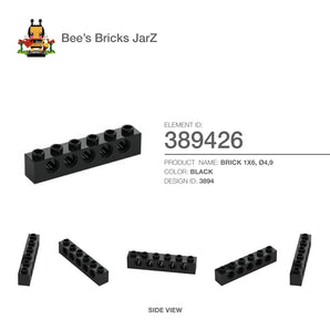 389426-BRICK 1X6, Ø4,9-Black