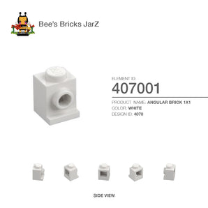 407001-ANGULAR BRICK 1X1-White
