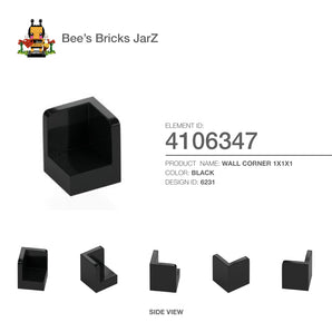 4106347-WALL CORNER 1X1X1-Black