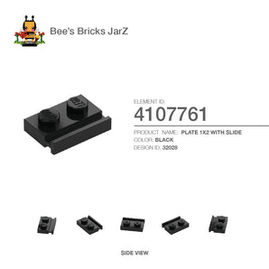 4107761-PLATE 1X2 WITH SLIDE-Black