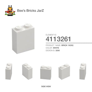 4113261-BRICK 1X2X2-White