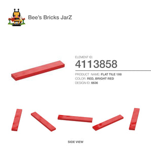 4113858-FLAT TILE 1X6-Bright Red