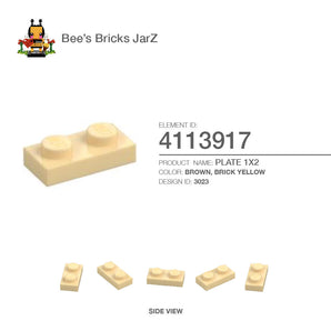4113917-PLATE 1X2-Brick Yellow