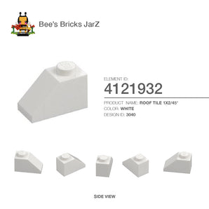 4121932-ROOF TILE 1X2/45°-White