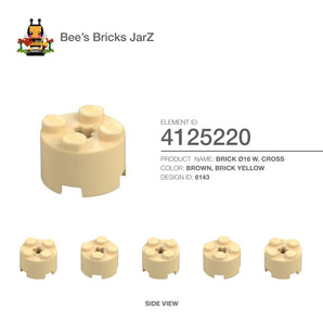 4125220-BRICK Ø16 W. CROSS-Brick Yellow