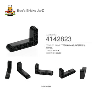 4142823-TECHNIC ANG. BEAM 3X5 90 DEG.-Black