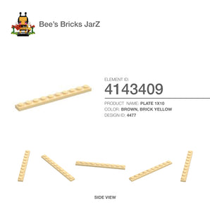 4143409-PLATE 1X10-Brick Yellow