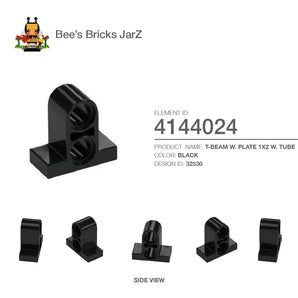 4144024-T-BEAM W. PLATE 1X2 W. TUBE-Black