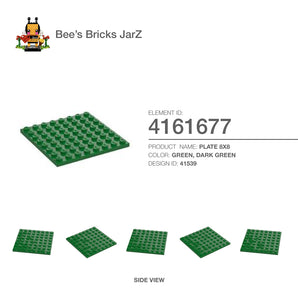 4161677-PLATE 8X8-Dark Green