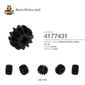 4177431-DOUBLE CONICAL WHEEL Z12 1M-Black