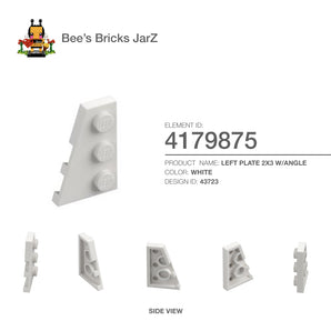 4179875-LEFT PLATE 2X3 W/ANGLE-White