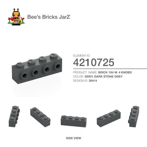 4210725-BRICK 1X4 W. 4 KNOBS-Dark Stone Grey