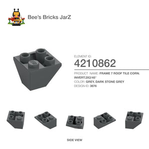 4210862-ROOF TILE CORN. INVERT.2X2/45°-Dark Stone Grey