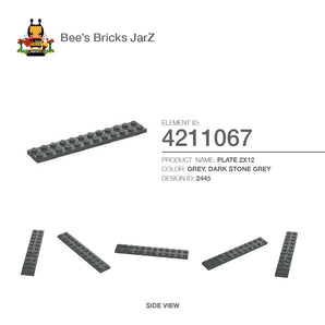 4211067-PLATE 2X12-Dark Stone Grey