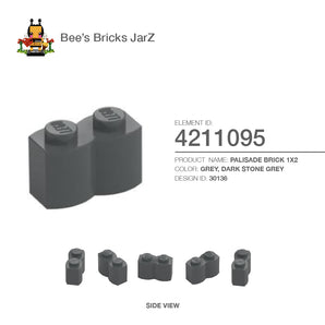 4211095-PALISADE BRICK 1X2-Dark Stone Grey