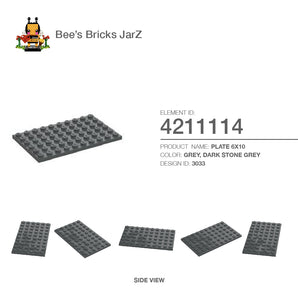 4211114-PLATE 6X10-Dark Stone Grey