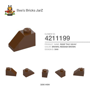 4211199-ROOF TILE 1X2/45°-Reddish Brown