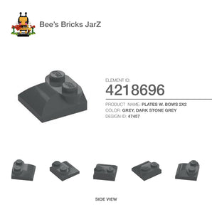 4218696-PLATES W. BOWS 2X2-Dark Stone Grey