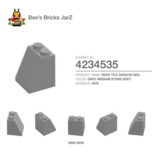 4234535-ROOF TILE 2X2X2/65 DEG.-Medium Stone Grey