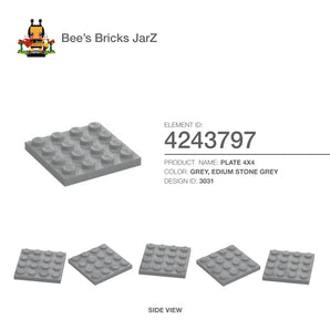 4243797-PLATE 4X4-Medium Stone Grey