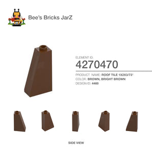 4270470-ROOF TILE 1X2X3/73°-Reddish Brown