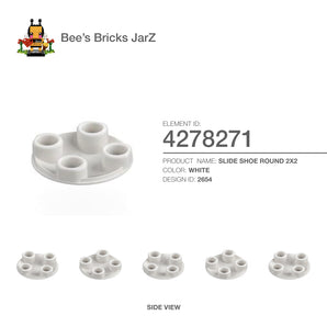 4278271-SLIDE SHOE ROUND 2X2-White