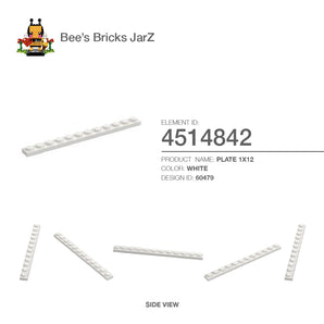 4514842-PLATE 1X12-White