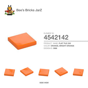 4542142-FLAT TILE 2X2-Bright Orange