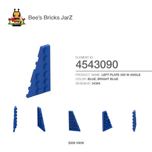 4543090-LEFT PLATE 3X6 W ANGLE-Bright Blue