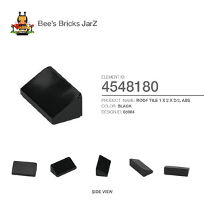 4548180-ROOF TILE 1 X 2 X 2/3, ABS-Black