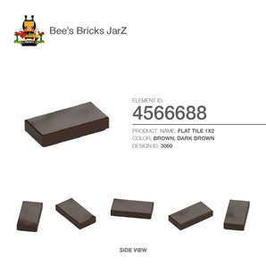 4566688-FLAT TILE 1X2-Dark Brown