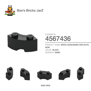 4567436-BRICK 2X2W.INSIDE AND OUTS.BOW-Black