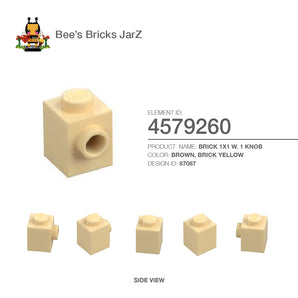 4579260-BRICK 1X1 W. 1 KNOB-Brick Yellow