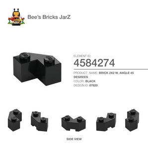 4584274-BRICK 2X2 W. ANGLE 45 DEGREES-Black